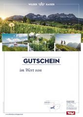 Gutschein mit vier Bildern vom Wilden Kaiser im Frühling