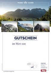 Gutschein vom Wilden Kaiser mit vier Bildern von den Gipfeln